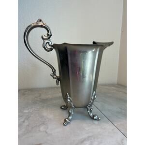 Silver plated water pitcher Footed Stand Vintage and ice guard